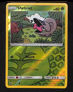 Shelmet 8 Common Pokemon Crimson Invasion 111 Reverse Holo 2017 - Image 1