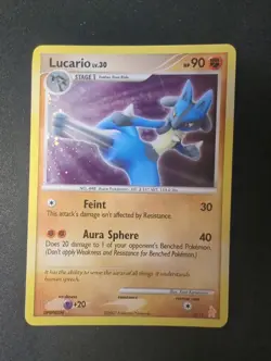 Lucario 3/11 DP Trainer Kit: Manaphy & Lucario Holo Pokemon LP - Image 1