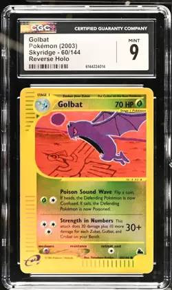 GOLBAT 60/144 REVERSE HOLO SKYRIDGE POKEMON CGC 9 MINT - Image 1