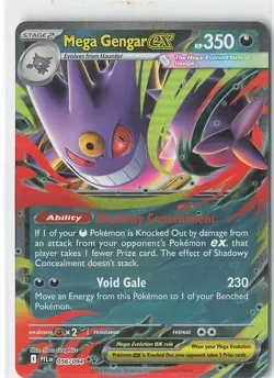 Mega Gengar ex 056/094 Double Rare Phantasmal Flames Pokemon Holo Near Mint - Image 1