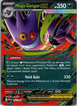 Mega Gengar ex 056/094 Double Rare Phantasmal Flames Pokemon Holo Near Mint - Image 1
