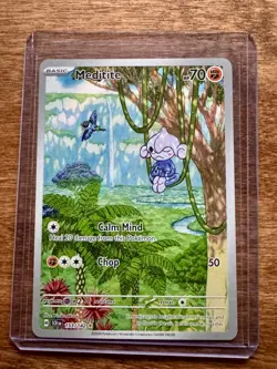 Meditite 153/142 Illustration Rare Stellar Crown Pokemon Holo Near Mint - Image 1