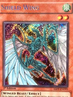 yugioh Shield Wing ABPF-EN095 Secret Rare 1st Ed near mint Misprint Foil Bleed - Image 2