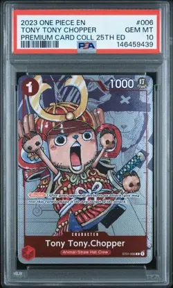 2023 One Piece Tony Tony Chopper 25th Anniversary ST01-006 EN Promo PSA 10 GEM - Image 1