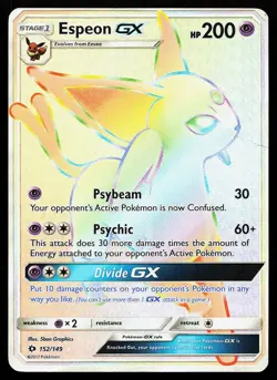Espeon GX 152/149 Secret Rare Sun & Moon Base Set Pokemon Card - Image 1