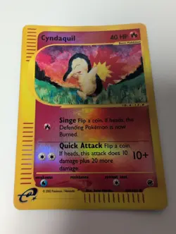 Pokemon Cyndaquil 104/165 Expedition Base Set Reverse Holo Common 2002 Card - Image 2