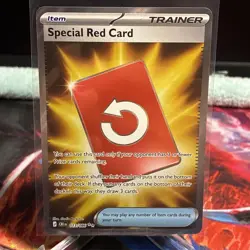 Special Red Card 113/086 Chaos Rising Trainer Full Art Holo Rare Pokemon Card NM - Image 1
