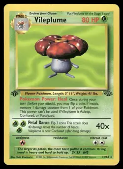 Pokemon Cards Vileplume 31/64 1st Edition Jungle WOTC Rare NM - Image 1