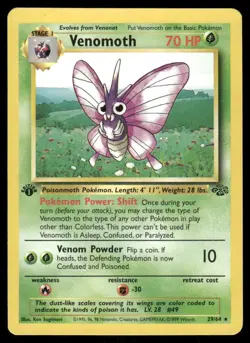Pokemon Cards Venomoth 29/64 1st Edition Jungle Rare NM - Image 1