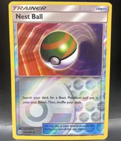 2017 Pokemon Sun & Moon Base Nest Ball 123/149 Reverse Holo LP - Image 1