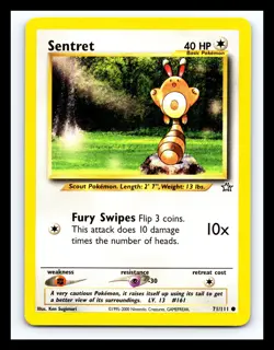 💥 SENTRET Pokemon 2000 Neo Genesis Non Holo Foil Vintage # 71/111 - Image 1