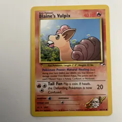 Blaine's Vulpix 65/132 Gym Heroes Unlimited Pokemon Card LP/MP - Image 3