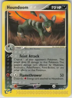 Pokemon TCG Houndoom Uncommon Dragon 34/97 - Image 1