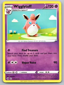 Wigglytuff 111/264 Uncommon Fusion Strike Pokemon NM Asako Ito Crochet Art - Image 1
