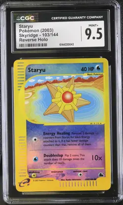 STARYU 103/144 REVERSE HOLO SKYRIDGE POKEMON CGC 9.5 MINT+ - Image 1