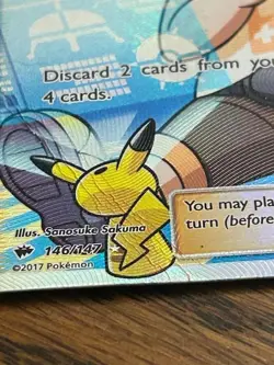 Pokemon Sophocles 146/147 Burning Shadows Ultra Rare Full Art Holo - HP - Image 3