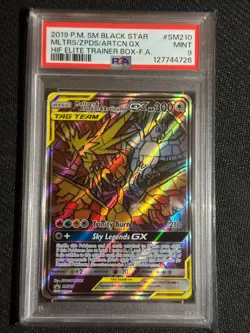 PSA 9 Moltres & Articuno & Zapdos GX Promo SM210 Pokemon 2019 - Image 1