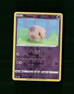 Munna 087/202 Common Sword & Shield Pokemon Reverse Holo Near Mint D-11 - Image 1