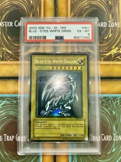 Yu-Gi-Oh! Blue-Eyes White Dragon SDK-001 MISPRINT Faded Error - PSA 6 - Image 1