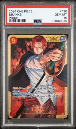 PSA 10 - 2024 One Piece PRB01 The Best Vol. 1 Shanks OP01-120 - SEC Rare - Image 1
