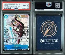 2025 ONE PIECE PRB02 JP #119 SANJI MANGA ALT ART PSA 10 - Image 3