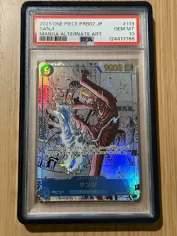 2025 ONE PIECE PRB02 JP #119 SANJI MANGA ALT ART PSA 10 - Image 4