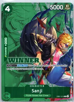 Sanji (Winner Pack 2025 Vol. 1) R One Piece Promotion Cards EB01-014 NM - Image 1