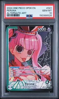 2024 One Piece OP06 #021 Perona Alternate Art Leader PSA 10 GEM MT - Image 1