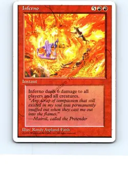 Inferno Red Rare Fourth Edition MTG LP Exc/Exc+ - Image 1