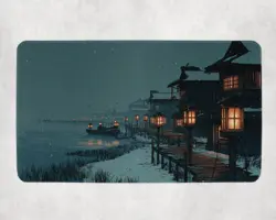 MTG Playmat | Snowy Japanese Dimir Themed Playmat | Unofficial MTG Playmat - Image 1