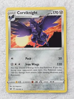 Pokemon TCG Corviknight - SWSH01: Sword & Shield Base Set 132/20 2020 NM - Image 1