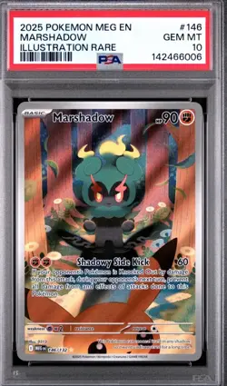 2025 POKEMON MEG EN-MEGA EVOLUTION ILLUSTRATION RARE #146 MARSHADOW PSA 10 - Image 1