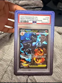 Mega Charizard X ex 125/094 Me02 Phantasmal Flames SIR Holo EN PSA 10 - Image 1
