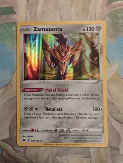 Zamazenta 097/159 Crown Zenith Holo Rare Pokemon TCG NM - Image 1