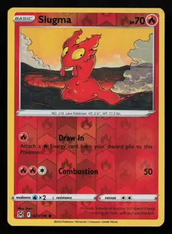 Slugma 021 Reverse Holo Common Lost Origin Pokemon NM - Image 1