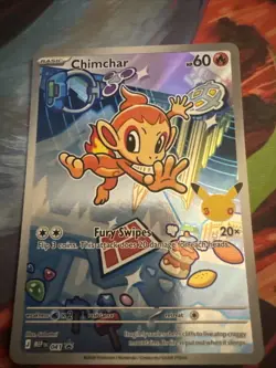 First Partner Illustration Chimchar Promo Full Art Holo 041 Pokemon - Image 1