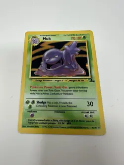 Pokemon TCG Muk Holo Rare Card 13/62 Fossil 1999 Unlimited LP/NM Condition - Image 1