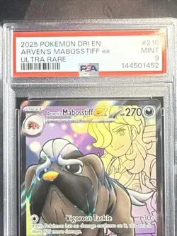 POKEMON 2025 Destined Rivals Ultra Rare ARVEN'S MABOSSTIFF ex #218 PSA 9 Mint - Image 3