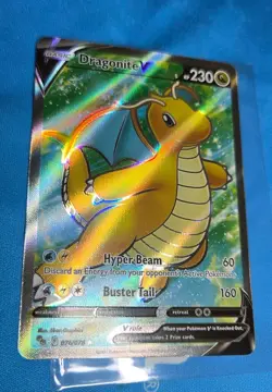 Pokemon TCG Dragonite v Full Art Holo Card 76/078 Pokemon Go - Image 3