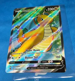 Pokemon TCG Dragonite v Full Art Holo Card 76/078 Pokemon Go - Image 5