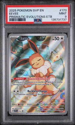 2025 POKEMON SVP EN-SV BLACK STAR PROMO #173 EEVEE PSA 9 - Image 1