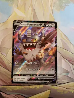 Galarian Perrserker V 129/196 Ultra Rare Lost Origin Pokemon TCG - Image 1