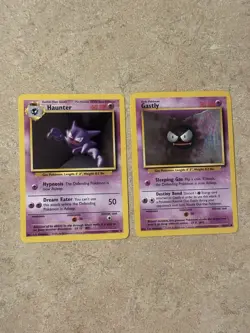 Pokemon TCG Haunter 29/102 & Gastly 50/102 Base Set 1999 Vintage Lot 2 - Image 1