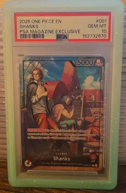 One Piece Shanks Leader PSA 10 OP09-001 Magazine Promo Card Gem Mint - Image 1