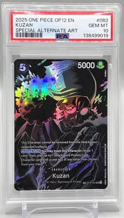 2025 ONE PIECE OP12-LEGACY OF THE MASTER SPECIAL ALTERNATE ART #082 KUZAN PSA 10 - Image 1