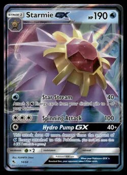 Pokemon Cards Starmie GX 14/68 Hidden Fates Holo GX Rare NM - Image 1