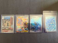 Lot of 4 Pokemon cards including Persian. mega kangaskhan ex. wartortle. horsea - Image 1