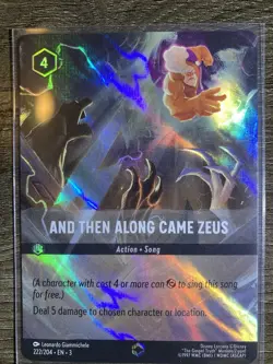Disney Lorcana and Then Along Came Zeus Card 222/204 Into The Inklands Rare NM - Image 1