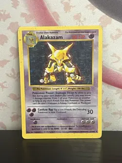 Pokemon TCG Alakazam 001/102 Base Set (Shadowless) Vintage Holo WOTC 1999 HP - Image 1