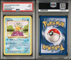 1999 Pokemon TCG Squirtle SHADOWLESS BASE SET #63 PSA 9 Mint Basic Card - Image 3